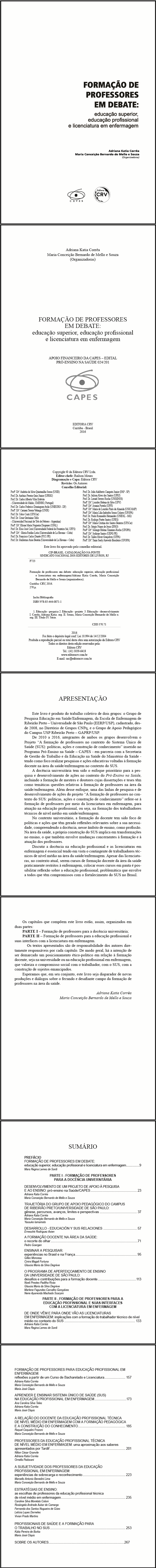 FORMAÇÃO DE PROFESSORES EM DEBATE:<br> educação superior, educação profissional e licenciatura em enfermagem